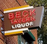 Beck Tavern Neon Sign Outside the Establishment
